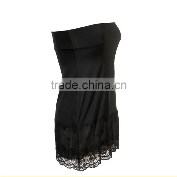 Wide Foldable Waistband Poly/spandex A Line Skirts 4 Wearing Ways Lace Trim Embroidered Skirt Extender photo-3