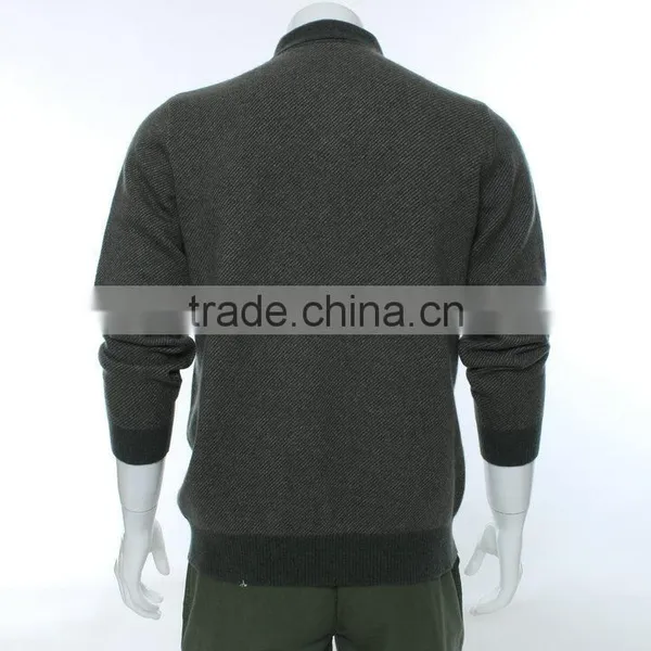 Grey 100%wool Winter Fashion With Long Sweater ,blue Long Sleeve Model Sweater for Men With 1/4 Zipper ,men Sweater 2015 photo-6