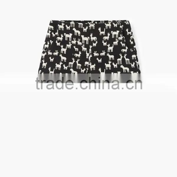 2016 Hot Sale Women Side Slit Cotton Jacquard Shorts Whoelsale photo-4