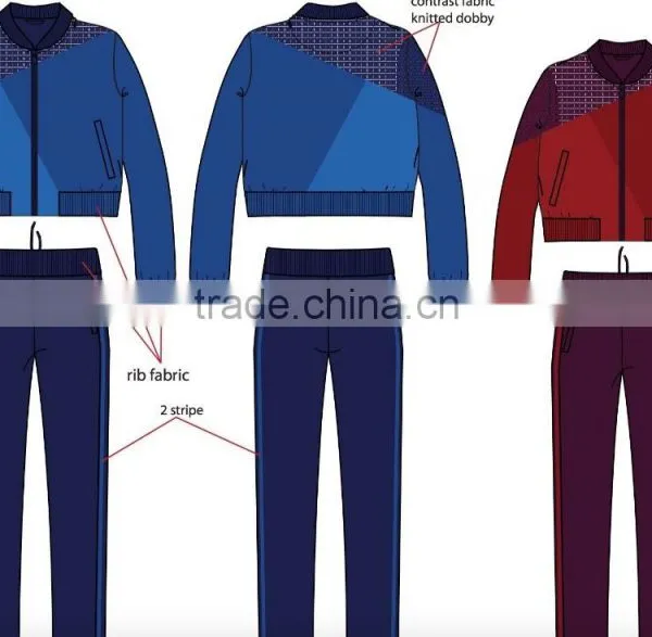 Fashion Sport Wear Printing Material Rib Cuff and Rib Hem Women Running Wear Outdoor Sports Wear