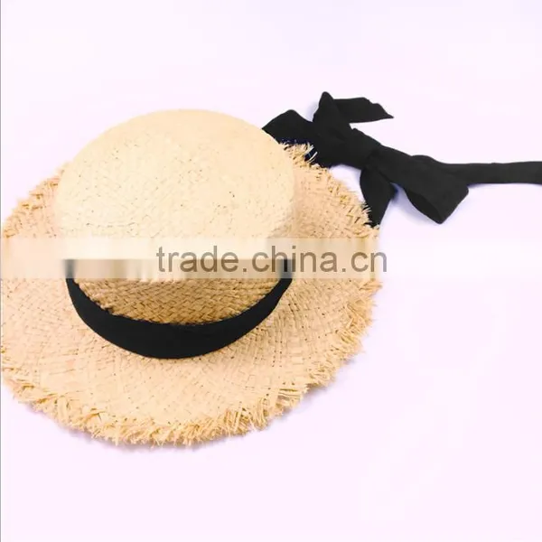 Zm40599b Hot Sale Summer Fashion Women Panama Straw Hat Sun Visor Hats for Ladies photo-3