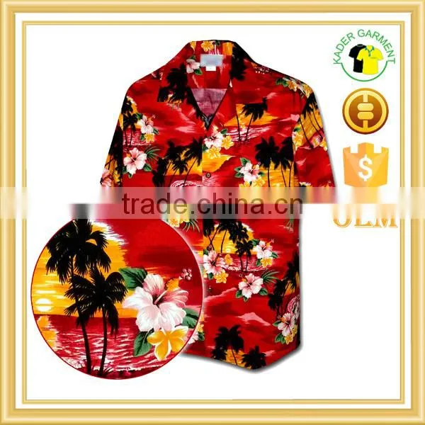 Wholesale Cheap Custom Printed Hawaiian Shirt, Mens Aloha Shirt photo-2