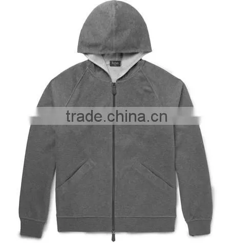Men's Gray Double-faced Cotton-blend Jersey Hoodie photo-3