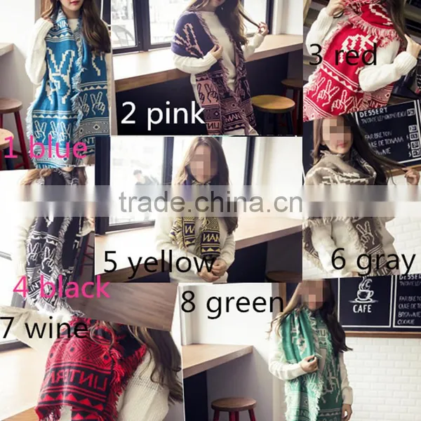 Korean Style Fashion Latest Design Long Acrylic Candy Color Choice Elegant Wear Shawl Scarf Womens photo-3