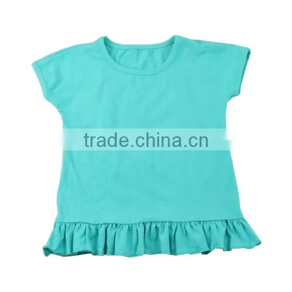 Girls Summer Shirt Cotton Short Sleeve Polka Dot Shirt Wholesale Baby Ruffle T-shirt photo-3