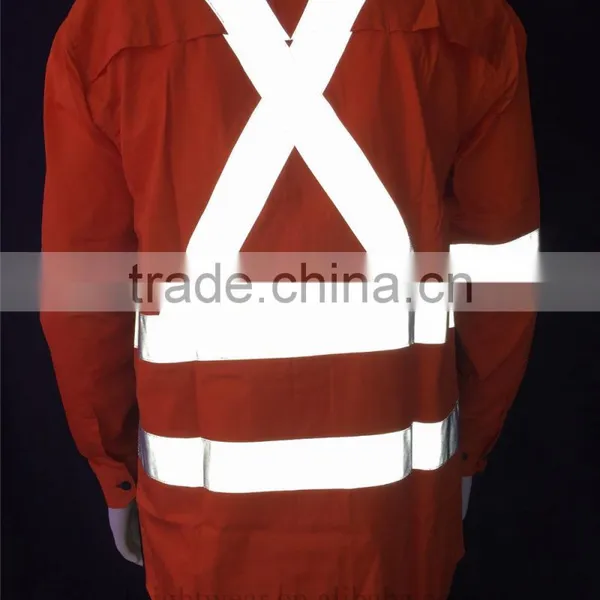 Long Sleeve Hi-vis Cotton Drill Safety Shirts photo-4