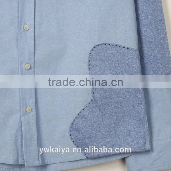 2014 Hot Sale Fashion Leisure Hit Collar Denim Long Sleeve Cheap Fancy Blouse for Women photo-2