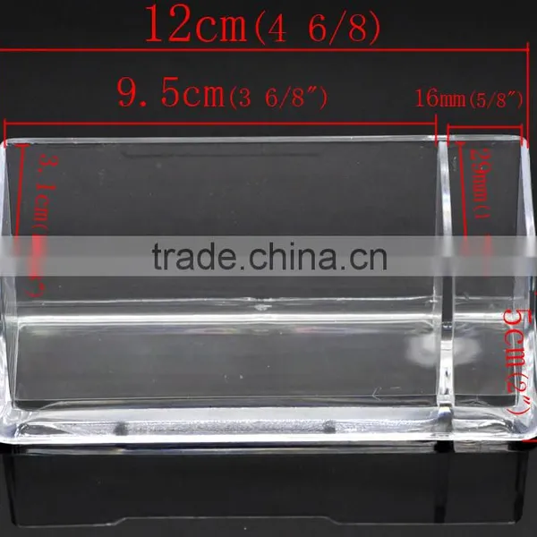 1PC Clear Plastic Business Card Holder Stand Display With Pen Stand photo-3