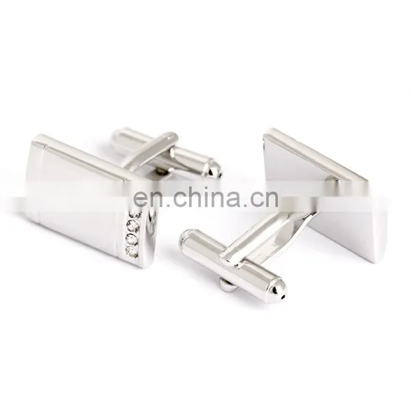 Delicate Rhinestone Simple Jewelry Men Shirt Cufflinks photo-3