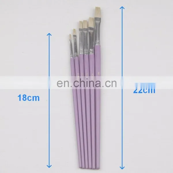 Short Wooden Handle Natural Artist Bristle Brushes photo-4