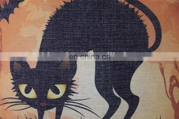 Cheap Halloween Decorative Home Sofa Car Chair Latest Design Linen Cotton Custom Cushion Cover photo-4