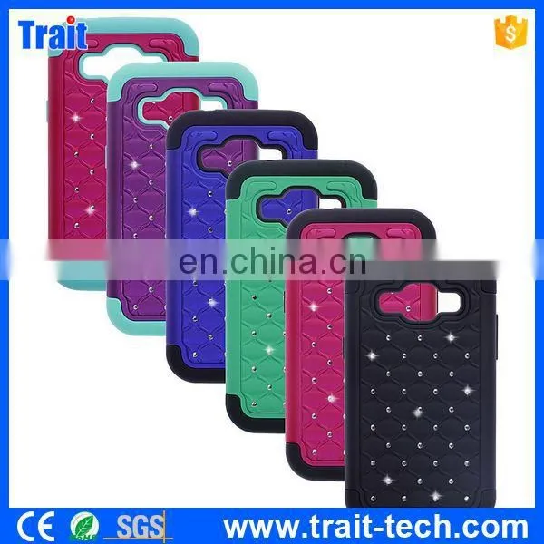 2015 Shenzhen Factory Diamond Silicone+ PC Back Case for Samsung Galaxy J1 J100 photo-5