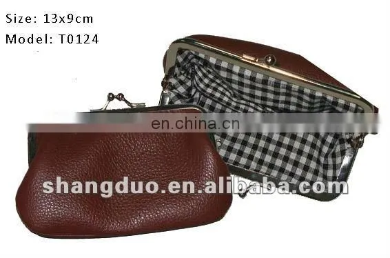 Old Fashion Design High Quality Leather Woman Coin Wallet photo-2