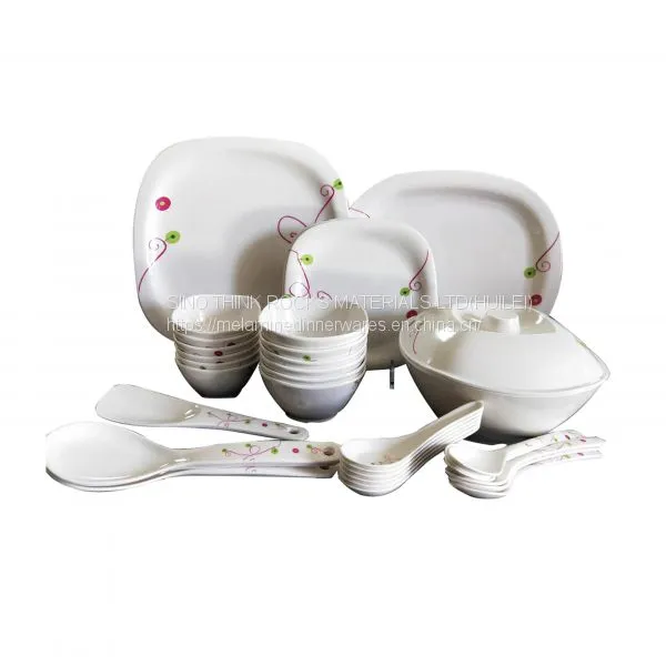 44pcs Square Meamine Dinnerware Set