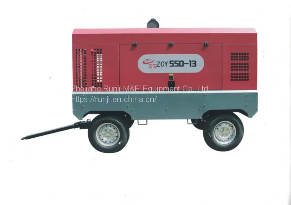 Компрессор винтовой портативный марки ZHIGAO серии ZHIJIAN модель ZCY550-13 с производительностью 15 м³/мин и давлением 13 бар для горнодобывающих работ