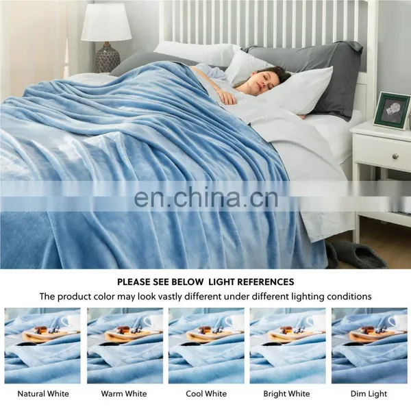 Stylish Not Wrinkle Comfy Reversible Fluffy Sleep Flannel Fleece Blanket photo-6