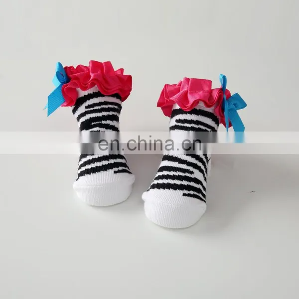 Baby Socks Zebra Cartoon Pattern Baby Socks Bowknot European and American Cotton Newborn Floor Socks Spring and Autumn Shape photo-2