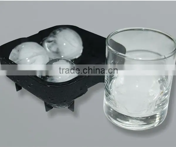 10 Colors BPA Free FDA Food Grade Non Stick 4 x 45mm Ball Shaped Silicone Ice Cube Tray photo-4
