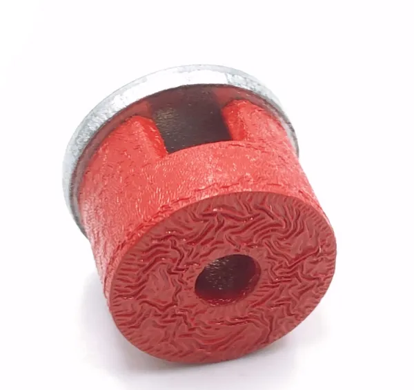 Red Painted Cast AlNiCo Shallow Pot Magnet With Threaded Hole photo-2