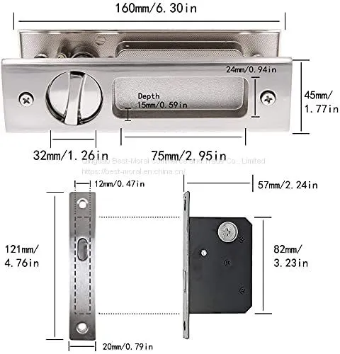 Sliding Mortise Latch Door Lock for Aluminium Door photo-4
