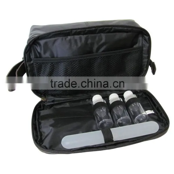Guangzhou Supplier Leather Toiletry Bag Mens Wash Bag Travel Organizaer Bag photo-5