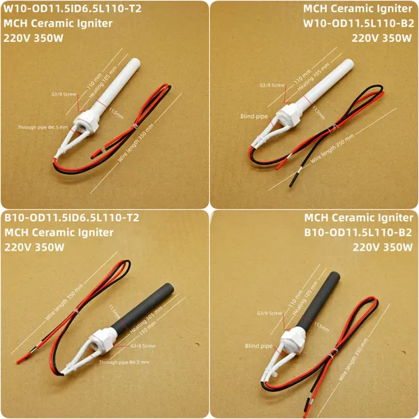 220V300W MCH Ceramic Igniter Ceramic Ignition Stick MCH Ceramic Heater MCH Ceramic Heating Tube Can OEM or ODM photo-4