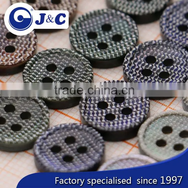 Black Natural Shell Buttons With Engraved Mark photo-2