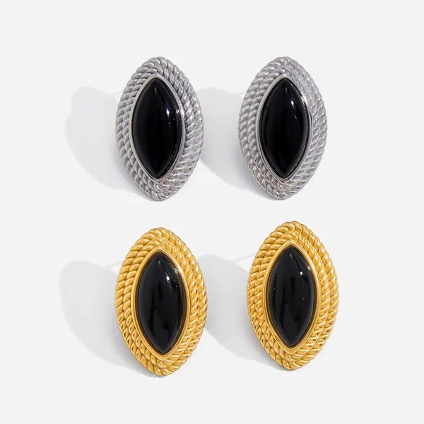 Tarnish Free Gold Plated Stainless Steel Earrings Waterproof Fashion Jewelry photo-5