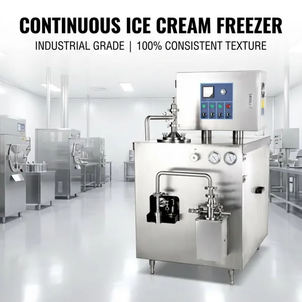 Commercial Continuous Ice Cream Freezer Machine R404A Industrial Ice Cream Maker for Cones Sandwiches and Cups Production