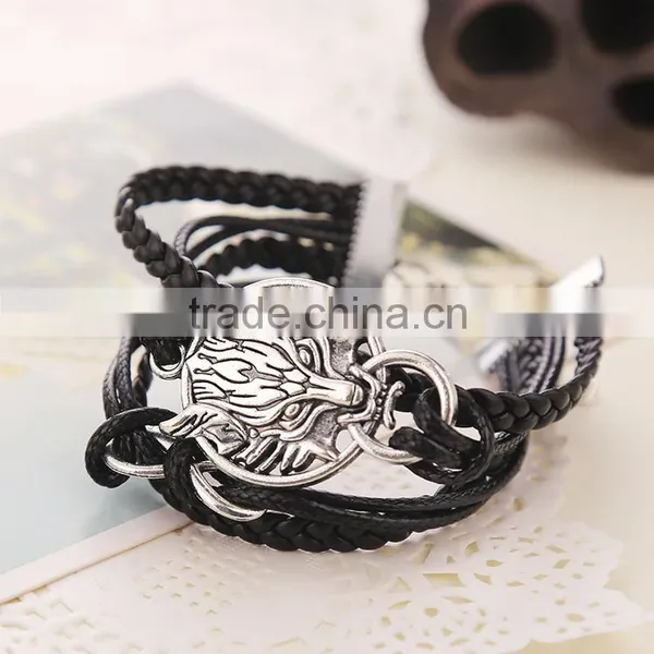 Europe and the United States Fashion Vintage Personality Leather Bracelet Men Exaggerate Bracelet photo-2