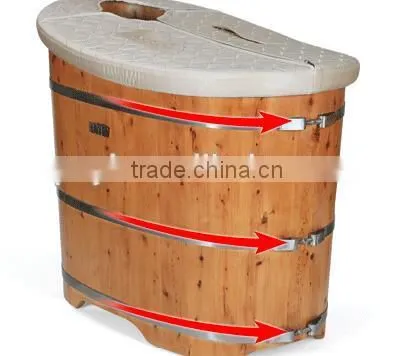 SPA Wooden Bathtub With Stainless Steel Adjustable Hoop(NO.1100) photo-4
