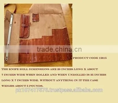 Reverted Espresso Chef Knife Roll Genuine Leather Heavy Duty photo-4