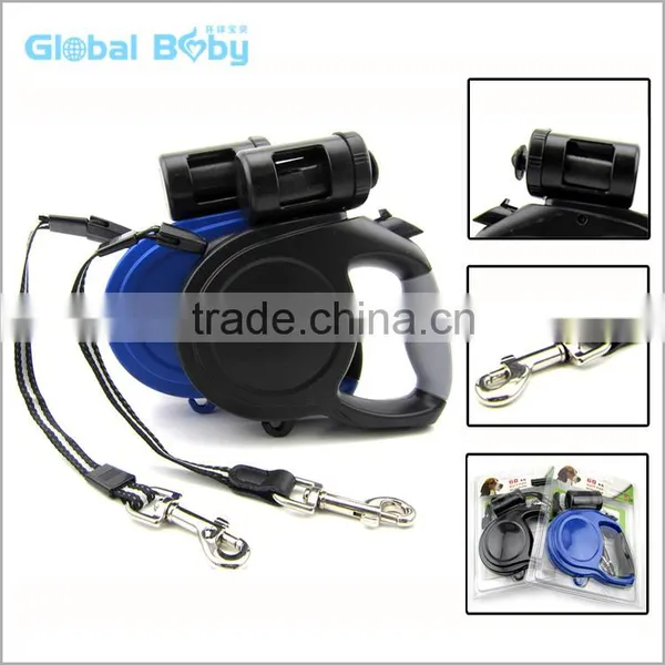 8M Length Retractable Dog Pet Leash With Waste Bag Dispenser