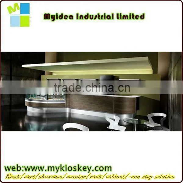 2015 Fantastic Design High Gloss Blue Cambered Surface Bar Counter bar counter plastic