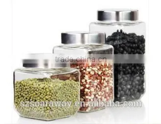 Candy Glass Storage Jar Sealed Cans Straight Dry Fruit Flower Pot With Silver Screw Cap photo-2