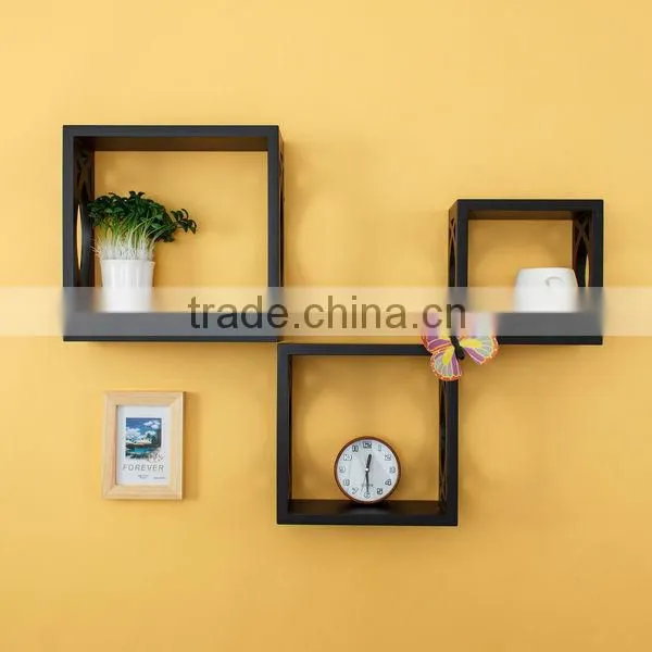 Hot Sale Antique Wooden Wall Cube Shelf for Home Decoration photo-2