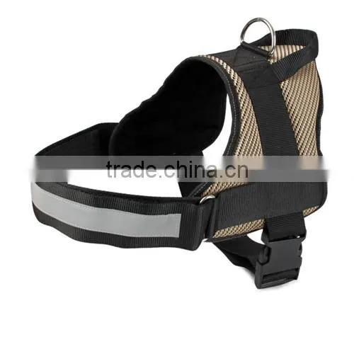 Durable dog harness with reflective band gold dog harness soft