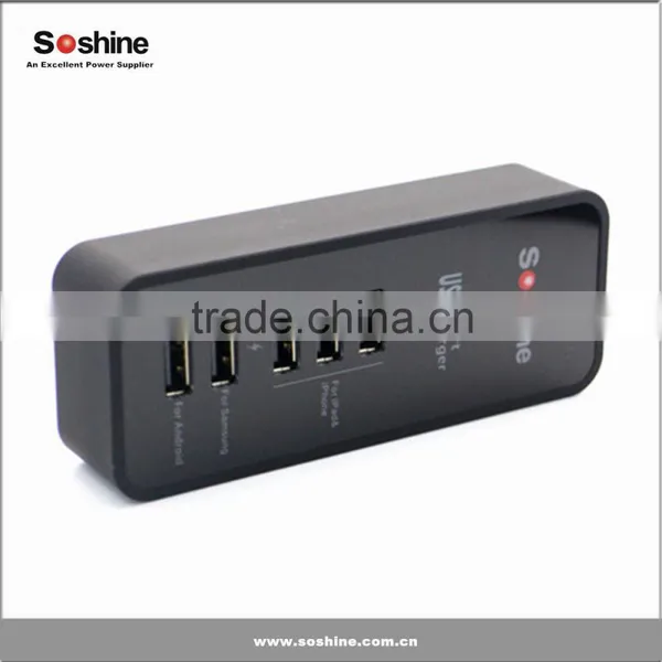 Soshine 3.1A 5 Port USB Portable Travel Charger Rapid Charger for IPhone IPad Android Devices Universal Usb Charger photo-3