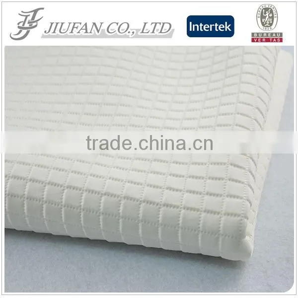 Jiufan Textile Embossed Scuba 100% Polyester Fabric White Checks Jacquard Fabric photo-2