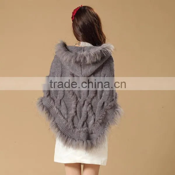 Raccoon Shawl Stole Genuine Real Cape Women's Fur Hooded Large Jacket photo-3