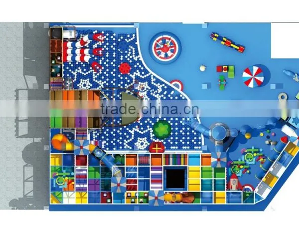 Kaiqi Hot Selling PVC Indoor Playground Equipment Pace Ship Theme With Rocket and Rope Climber KQ60273A photo-2