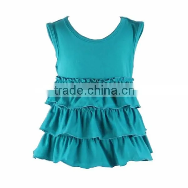Wholesale High Quality With Cheap Prices Boutique Cotton Knit Solid Blank Ruffle Sleeveless Fashion Kid Girl Mini Skirt photo-5