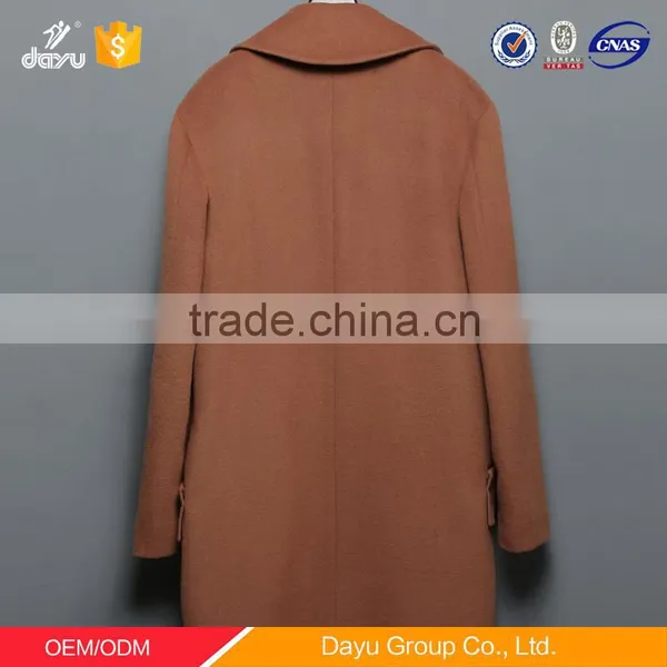 Wholesale 2016 Hot Designer Wool Coat Long Wool Fabric for Winter Overcoat V Collar Wool Jacket photo-2