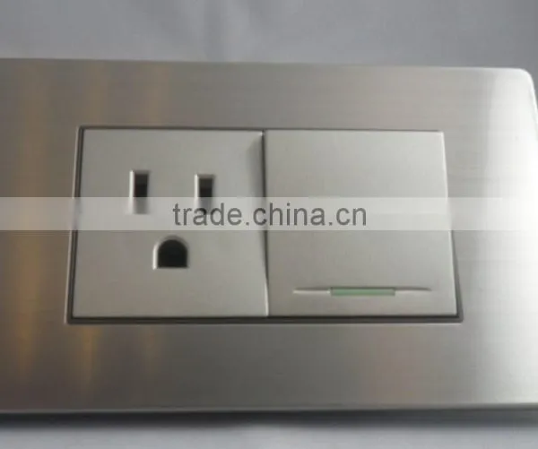 110V American Design Wall Electric 1 Gang Switch+ 15A Socket photo-5