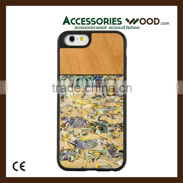 Support Logo Engraving Real Wood and Shell Mobile Phone Case for IPhone photo-3