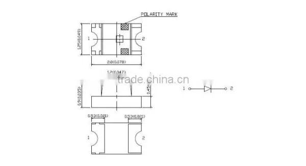 OEM Factory Green Color 330mcd 0805 and 2012 SMD LED photo-2