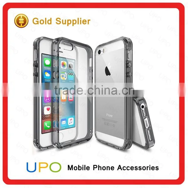 [UPO] High Quality Ultra Thin Slim Clear Anti-scratch Acrylic PC+ TPU Mobile Back Cover Case for IPhone se photo-2