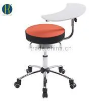 Red Fabric Swivel Lift School Chair With Plastic Writepad photo-4