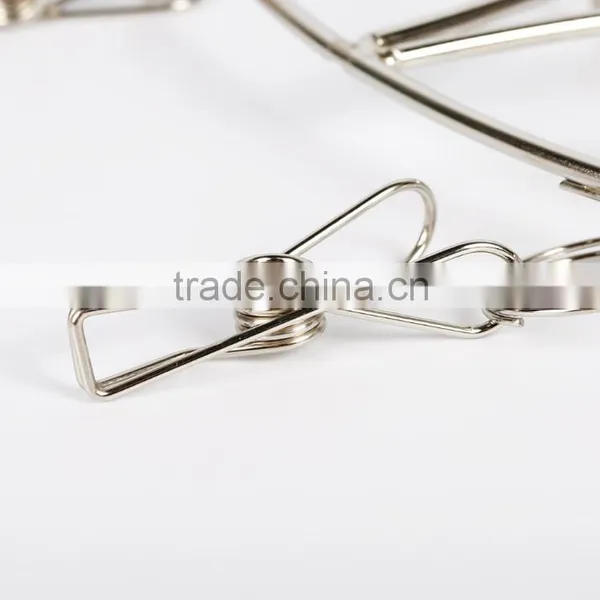 Round Stainless Steel Clothes Clip Hanger and Clips Clothes Drying Rack Hanger Socks Shorts Underwear Drying Hanger photo-3
