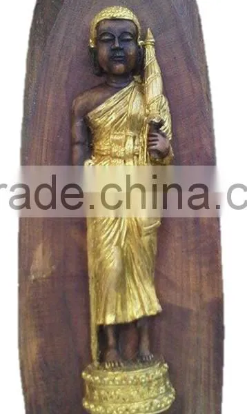 Teak Wood Sculpture Monk